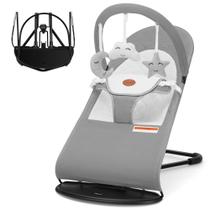 Assento Portátil Baby Bouncer HKAI (0-18 meses) - 3 Modos - Cinza Claro Assento Portátil Baby Bouncer HKAI (0-18 meses) - 3 Modos - Cinza Claro