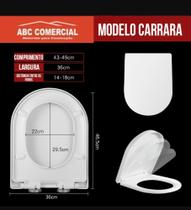 Assento pp Carrara Soft Close Para Louça Deca Assento pp Carrara Soft Close Para Louça Deca