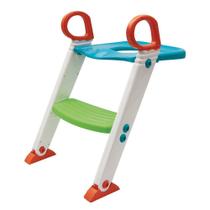 Assento Redutor Com Escada Infantil Altura Ajustável Suporta Até 40kg Azul e Verde Buba