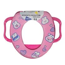 Assento Redutor de Vaso Sanitário Menina com Alça Portátil Pais & Filhos