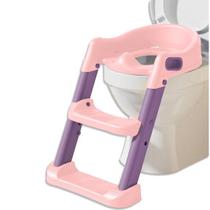 Assento Redutor Infantil Antiderrapante Com Escada Rosa