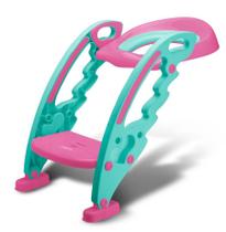 Assento Redutor Infantil Com Escada Dobrável Para Vaso Sanitário Rosa Multikids