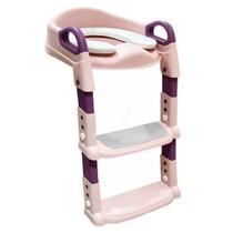 Assento Redutor Infantil Com Escada Para Vaso Sanitário Rosa