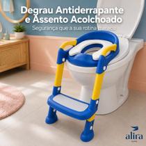 Assento Redutor Infantil Escada Antiderrapante Almofadado Sanitário Desfralde Alira Home Azul
