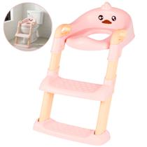 Assento Redutor para Crianças Pintinho Rosa Com Escada - Castela Assento Redutor para Crianças Pintinho Rosa Com Escada - Castela