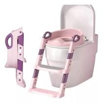 Assento Redutor Rosa Vaso Sanitario Antiderrapante C/ Escada