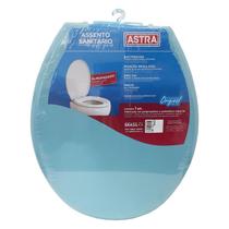 Assento Sanitário Almofadado Astra Convencional Oval Universal Azul Claro