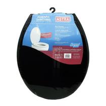 Assento Sanitário Almofadado Astra Convencional Oval Universal Preto