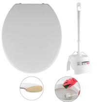 Assento Sanitário Almofadado Branco + Escova Base Redonda Assento Sanitário Almofadado Branco + Escova Base Redonda