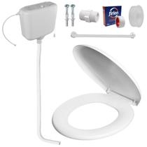 Assento Sanitário Almofadado +Caixa Descarga Elevada 9L Assento Sanitário Almofadado +Caixa Descarga Elevada 9L