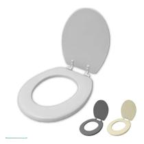 Assento Sanitário Almofadado Com Tampa de Vaso Universal Branco Creme Cinza Javick Clink Black Bull Soft Sout