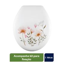 Assento Sanitário Almofadado Decorado Flores Primafer Assento Sanitário Almofadado Decorado Flores Primafer