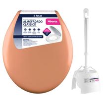 Assento Sanitário Almofadado +Escova Sanitária Redonda Vaso Assento Sanitário Almofadado +Escova Sanitária Redonda Vaso