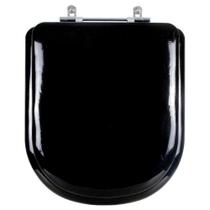 Assento Sanitário Almofadado Flox Preto Para Louça Fiori