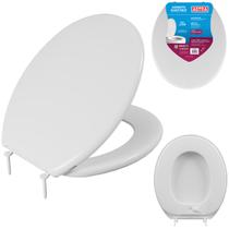 Assento Sanitário Almofadado Oval Branco Astra Universal Slim