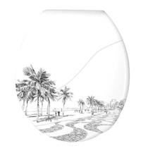 Assento Sanitário Almofadado Oval Branco Decorado Bellart Copacabana - Durín