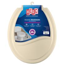 Assento Sanitário Almofadado Oval Convencional Universal Bege