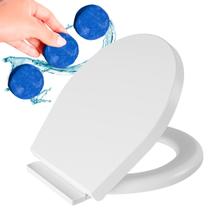 Assento Sanitário Almofadado Oval Fecha Suave + 3 Blocos Cheirinho P/ Caixa Acoplada