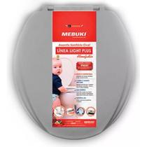 Assento Sanitário Almofadado Oval Linea Light Plus Cinza Mebuki