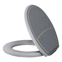 Assento Sanitário Almofadado Oval Plus Slim Cinza Metasul