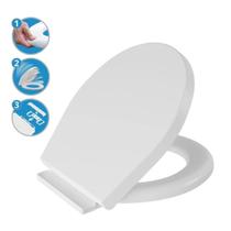 Assento Sanitário Almofadado Oval Soft Close Branco Astra Assento Sanitário Almofadado Oval Soft Close Branco Astra