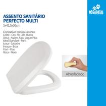 Assento Sanitário Almofadado Perfecto Multi Metasul Branco Branco