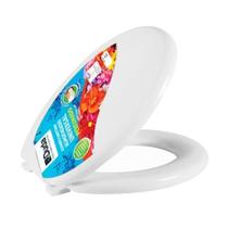 Assento Sanitário Almofadado Perfumado Convencional Oval Branco Tampa para Vaso Todas as Marcas