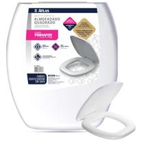 Assento Sanitário Almofadado Quadrado Branco Atlas PR1064-2