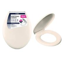 Assento Sanitário Almofadado Tampa De Privada Bege Atlas