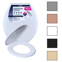 Assento Sanitário Almofadado Tampa Privada Vaso Universal Oval Atlas Reforçado Alcochoado Clássico Assento Sanitário Almofadado Tampa Privada Vaso Universal Oval Atlas Reforçado Alcochoado Clássico