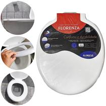 Assento Sanitário Almofadado Universal Oval Branco Tampa De Vaso Privada Com Abertura Higiênica Confortável