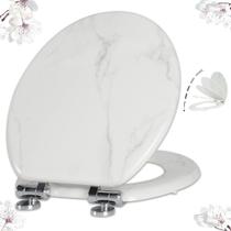 Assento Sanitário Angel Shield Redondo Estilo Mármore em Madeira Moldada com Fechamento Silencioso Assento Sanitário Angel Shield Redondo Estilo Mármore em Madeira Moldada com Fechamento Silencioso