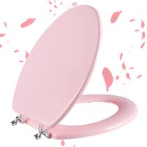Assento sanitário Angol Shiold rosa de madeira natural tamanho alongado