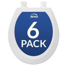 Assento sanitário Bemis 500EC Wood Easy Clean com dobradiças, pacote com 6 Assento sanitário Bemis 500EC Wood Easy Clean com dobradiças, pacote com 6