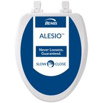 Assento sanitário Bemis Alesio II Slow Close de madeira alongada branca Assento sanitário Bemis Alesio II Slow Close de madeira alongada branca