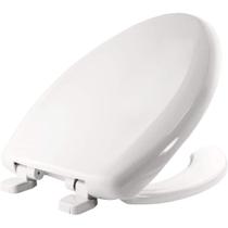 Assento sanitário Bemis alongado de plástico branco Top-Tite Assento sanitário Bemis alongado de plástico branco Top-Tite