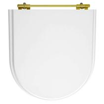 Assento Sanitário Calypso Branco para vaso Incepa Com Ferragem Dourada