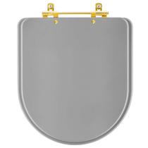 Assento Sanitário Carrara Cinza Vip (Cinza Escuro) para vaso Deca com Ferragem Dourada Assento Sanitário Carrara Cinza Vip (Cinza Escuro) para vaso Deca com Ferragem Dourada