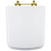 Assento Sanitario Clean Branco Para Vaso Deca Com Ferragem Dourada