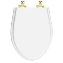Assento Sanitário com Amortecedor Absolute Branco para vaso Ideal Standard com Ferragem Dourada Assento Sanitário com Amortecedor Absolute Branco para vaso Ideal Standard com Ferragem Dourada