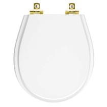 Assento Sanitário com Fechamento Lento Avalon Branco para vaso Ideal Standard com Ferragem Dourada