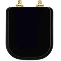 Assento Sanitário com Fechamento Lento Axis Ébano (Preto) para vaso Deca com Ferragem Dourada