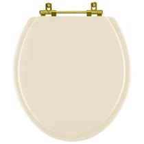 Assento Sanitário Convencional Oval Bone para vaso Ideal Standard com Ferragem Dourada