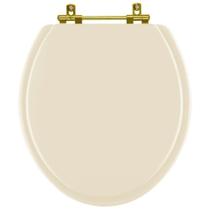 Assento Sanitário Convencional Oval Universal Areia com Ferragem Dourada Assento Sanitário Convencional Oval Universal Areia com Ferragem Dourada