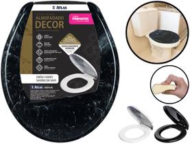 Assento Sanitário Decor Oval Almofadado Com Tampa Marmorizada Universal Atlas