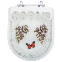 Assento Sanitario Decorado Borboleta Etna Branco para vaso Icasa Assento Sanitario Decorado Borboleta Etna Branco para vaso Icasa