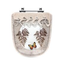 Assento Sanitário Decorado Ibiza Bege com Borboleta para Vaso Incepa Assento Sanitário Decorado Ibiza Bege com Borboleta para Vaso Incepa
