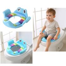 Assento Sanitário Decorado Infantil Sapinho Com Alça Azul Assento Sanitário Decorado Infantil Sapinho Com Alça Azul