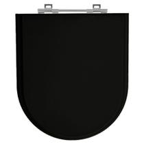 Assento Sanitário Duomo Plus Preto Tampa para Vaso Deca de Madeira Laqueada - SB