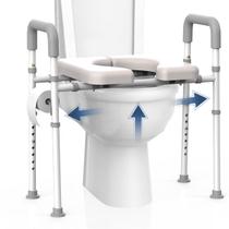 Assento sanitário elevado CareCrew Stand Alone com alças de 400 libras Assento sanitário elevado CareCrew Stand Alone com alças de 400 libras